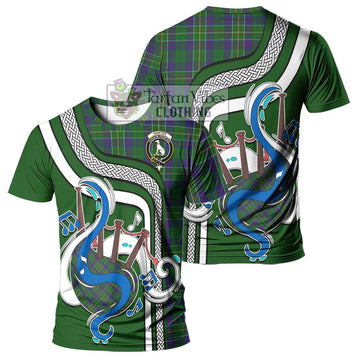 Hunter of Hunterston Tartan T-Shirt with Epic Bagpipe Style