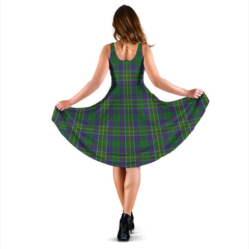 Hunter of Hunterston Tartan Sleeveless Midi Womens Dress