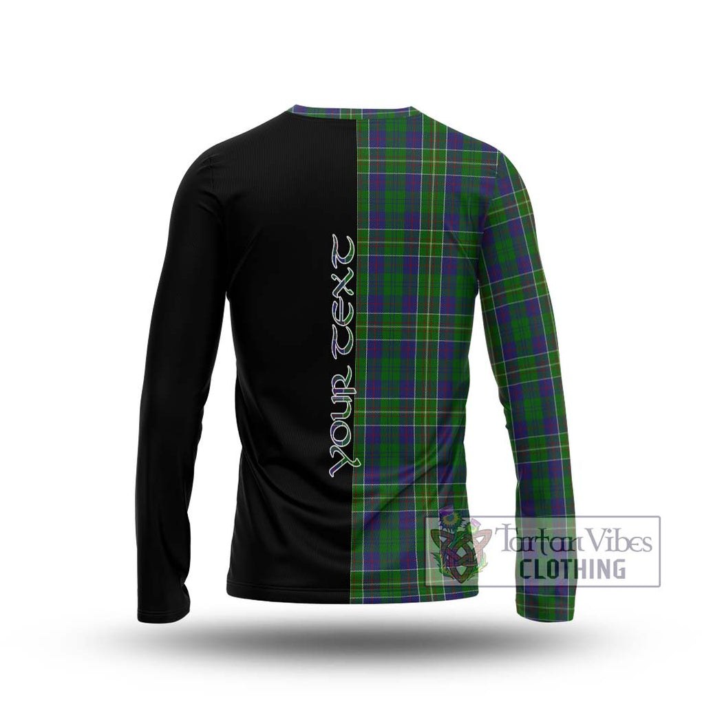 Hunter of Hunterston Tartan Long Sleeve T-Shirt with Family Crest and Half Of Me Style - Tartanvibesclothing Shop