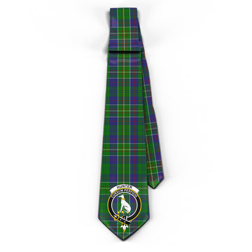 Hunter of Hunterston Tartan Classic Necktie with Family Crest