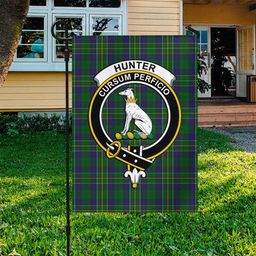 Hunter of Hunterston Tartan Flag with Family Crest