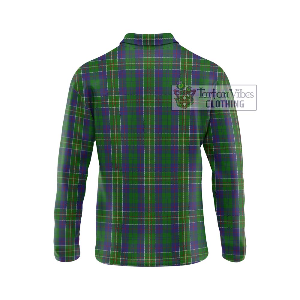 Hunter of Hunterston Tartan Long Sleeve Polo Shirt with Family Crest DNA In Me Style - Tartanvibesclothing Shop