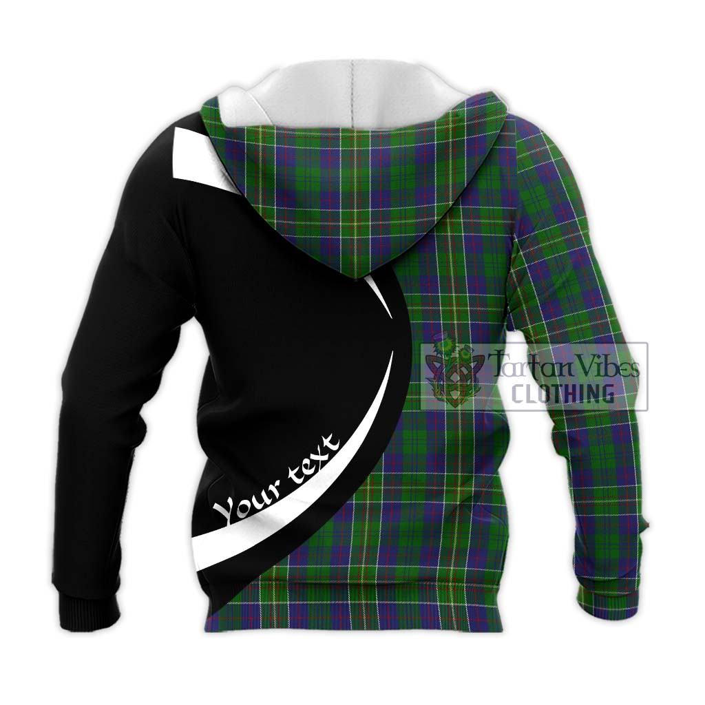 Hunter of Hunterston Tartan Knitted Hoodie with Family Crest Circle Style - Tartan Vibes Clothing