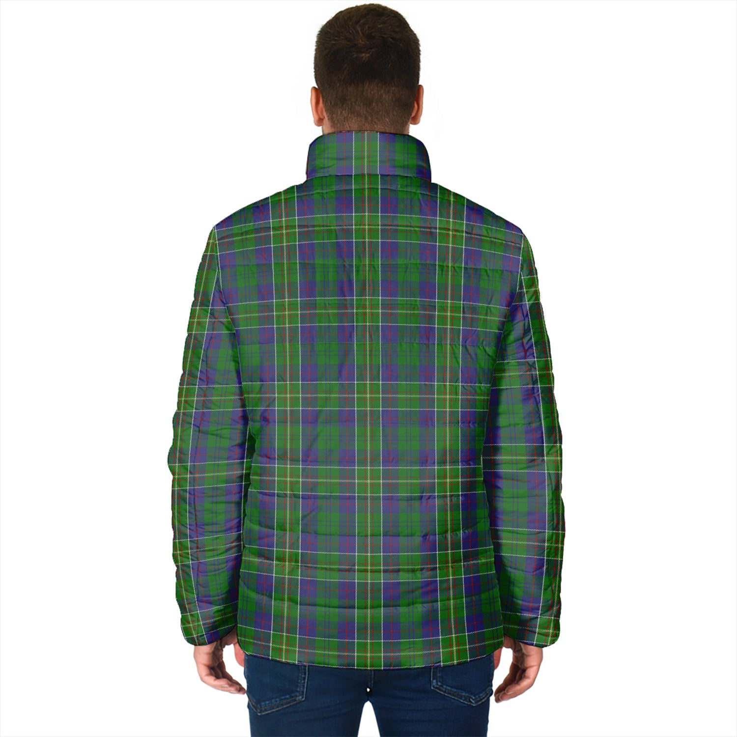 Hunter of Hunterston Tartan Padded Jacket with Family Crest - Tartan Vibes Clothing