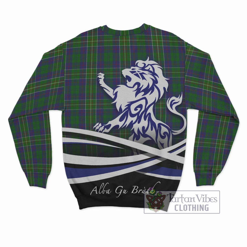 Hunter of Hunterston Tartan Sweatshirt with Alba Gu Brath Regal Lion Emblem - Tartanvibesclothing Shop