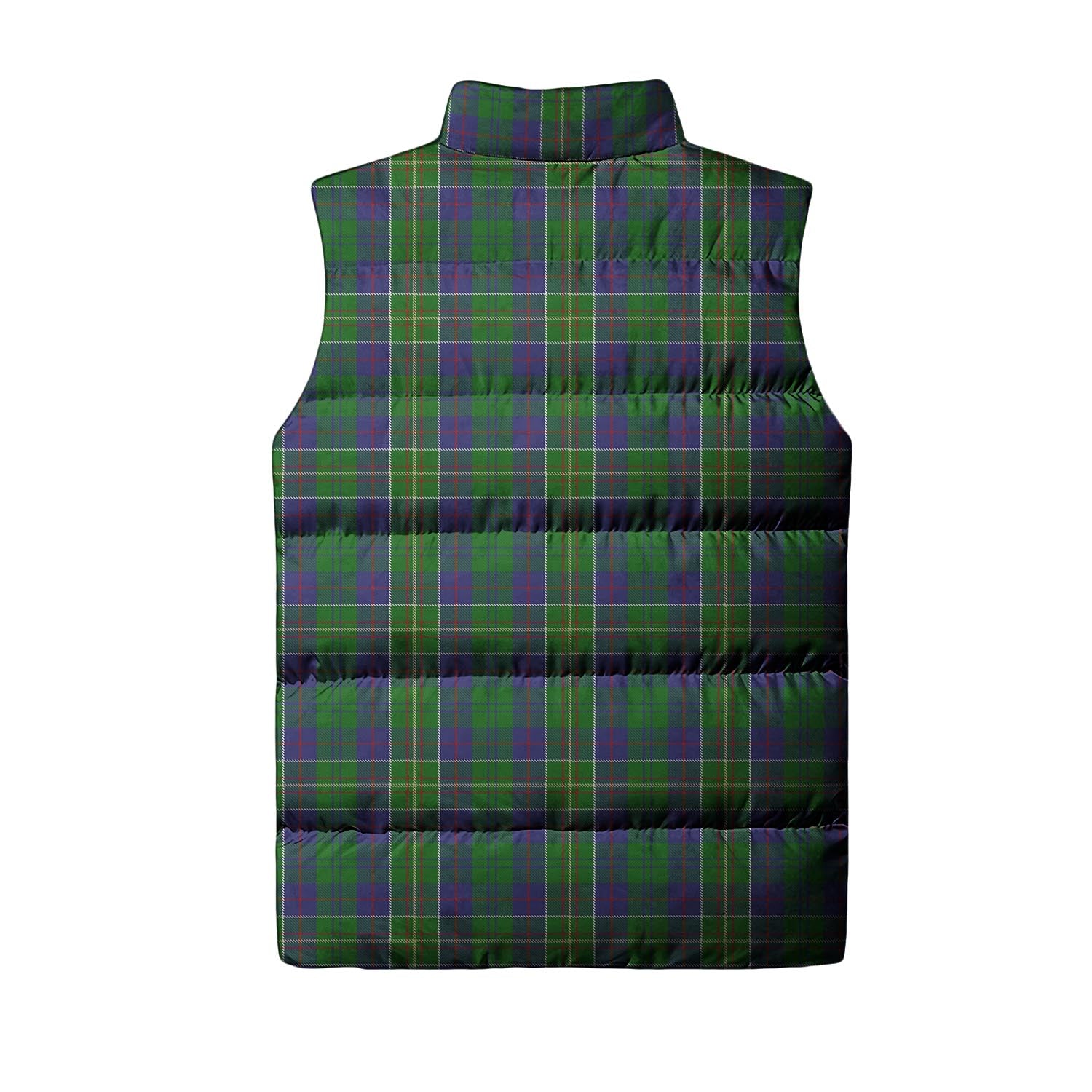 Hunter of Hunterston Tartan Sleeveless Puffer Jacket with Family Crest - Tartanvibesclothing