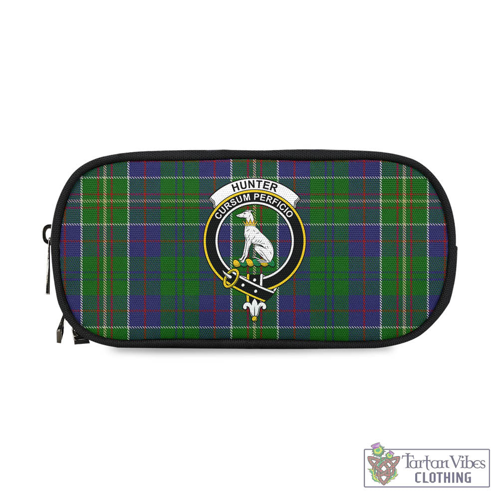 Tartan Vibes Clothing Hunter of Hunterston Tartan Pen and Pencil Case with Family Crest