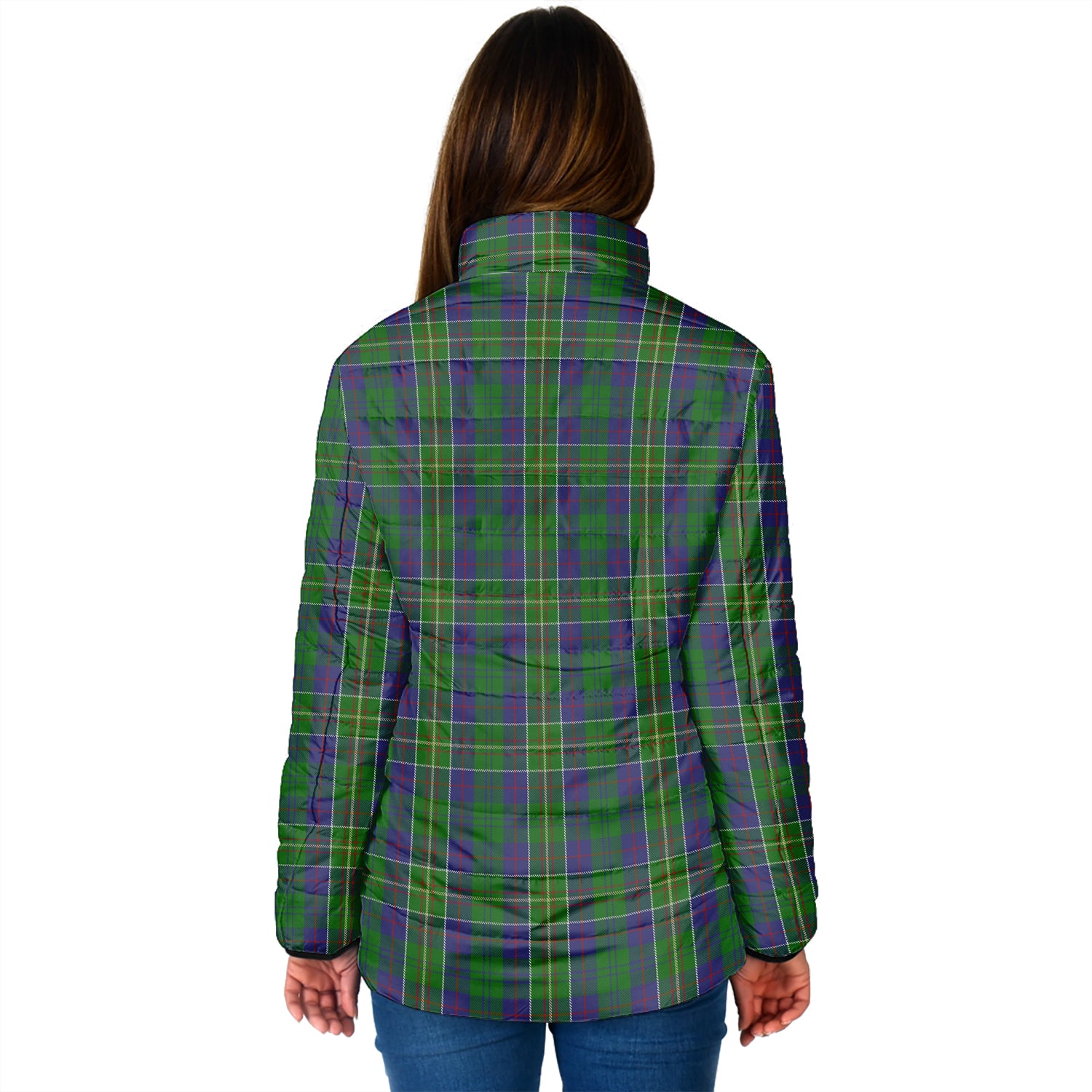 Hunter of Hunterston Tartan Padded Jacket with Family Crest - Tartan Vibes Clothing