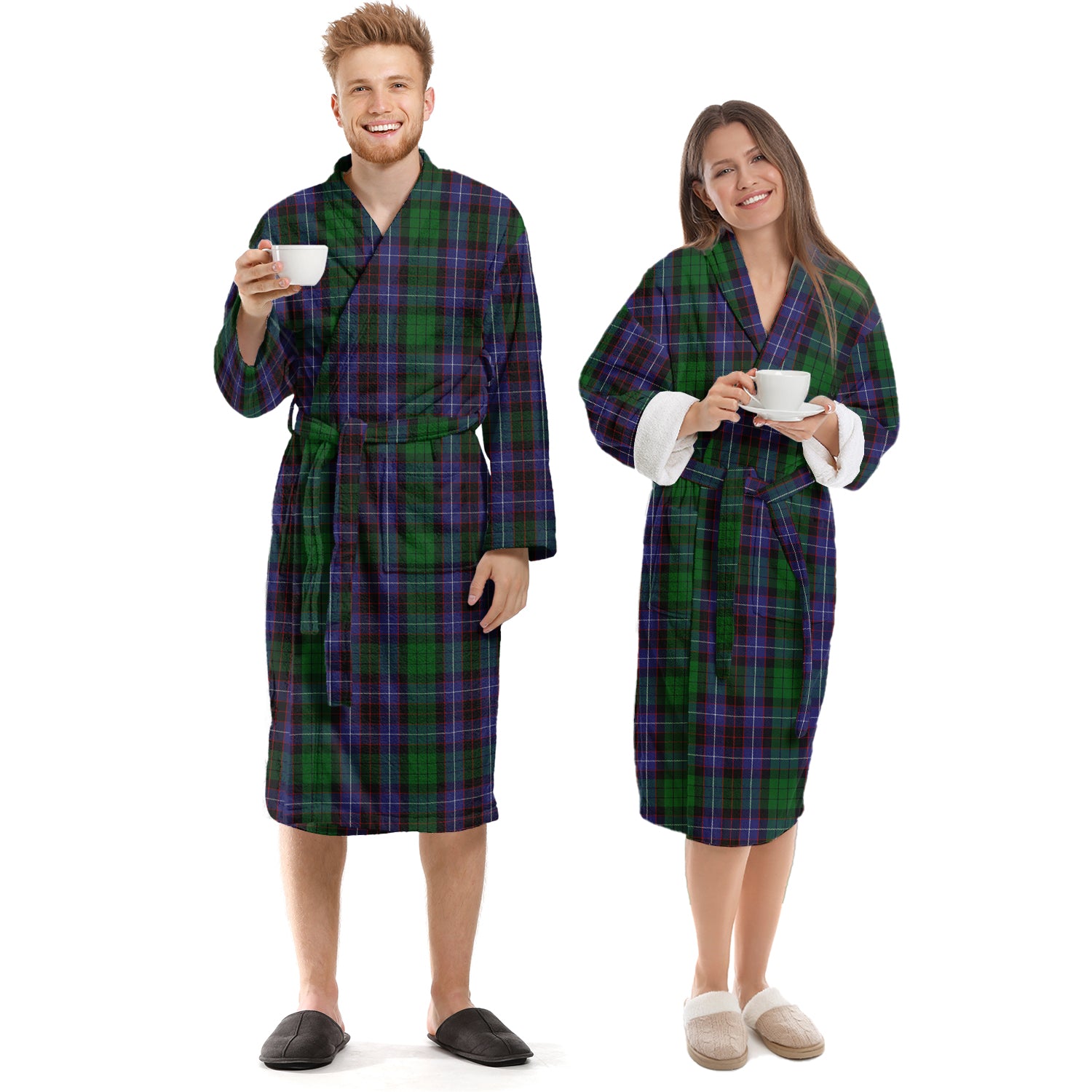 Hunter of Peebleshire Tartan Bathrobe Unisex S - Tartan Vibes Clothing