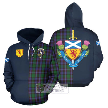 Hunter of Peebleshire Tartan Hoodie with Scottish Lion Royal Arm Half Style