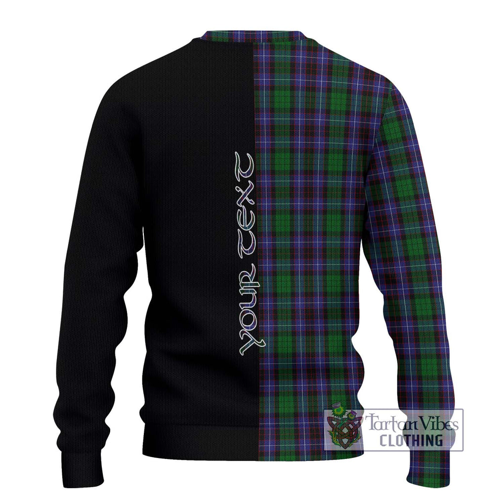 Hunter of Peebleshire Tartan Knitted Sweater with Family Crest and Half Of Me Style - Tartanvibesclothing Shop