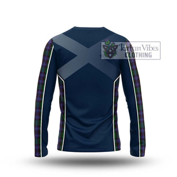 Hunter of Peebleshire Tartan Long Sleeve T-Shirt with Family Crest and Lion Rampant Vibes Sport Style