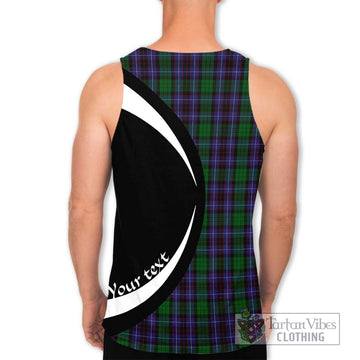 Hunter of Peebleshire Tartan Men's Tank Top with Family Crest Circle Style