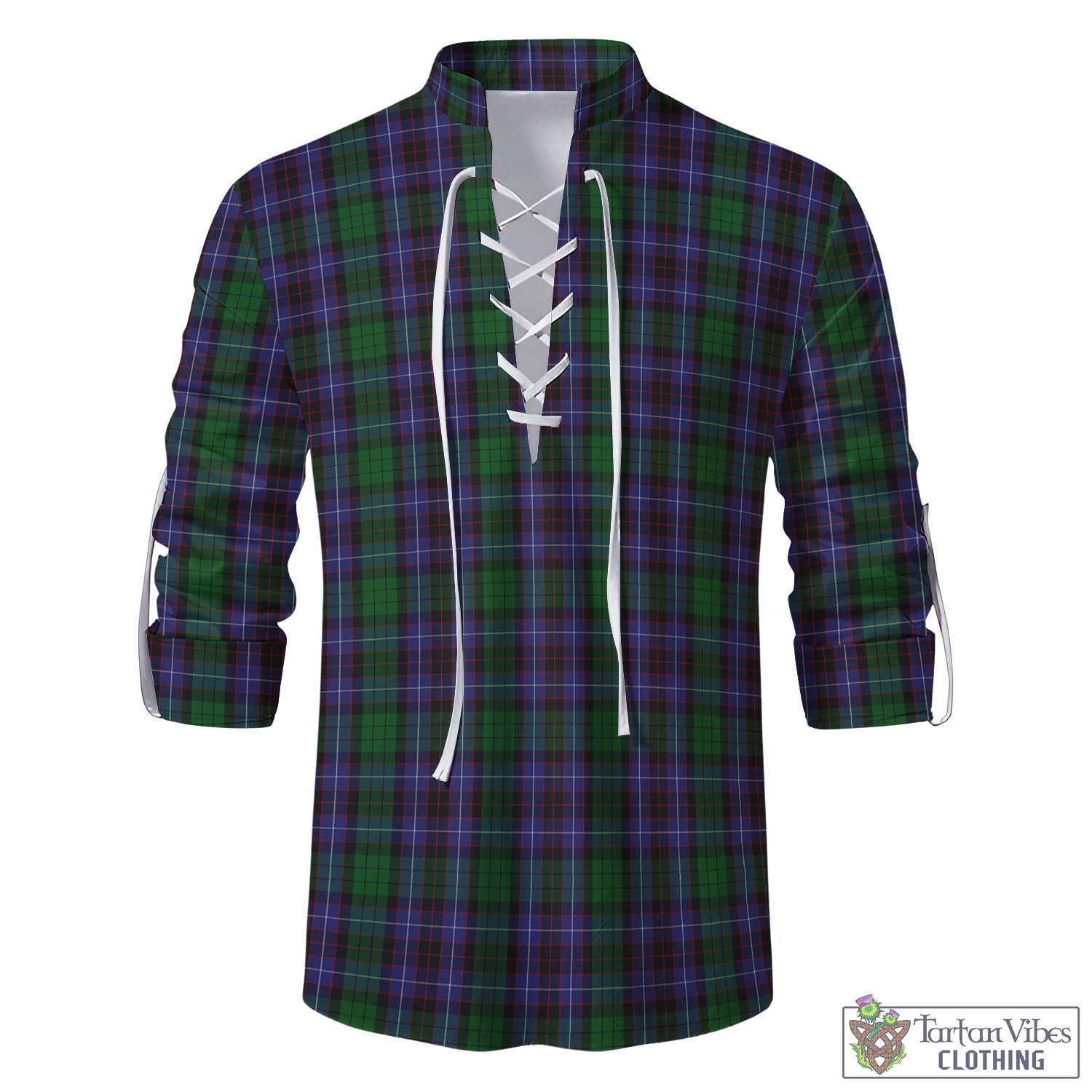 Tartan Vibes Clothing Hunter of Peebleshire Tartan Men's Scottish Traditional Jacobite Ghillie Kilt Shirt