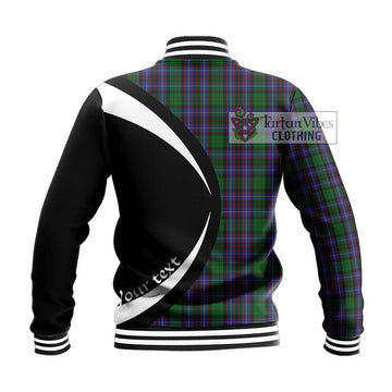 Hunter of Peebleshire Tartan Baseball Jacket with Family Crest Circle Style