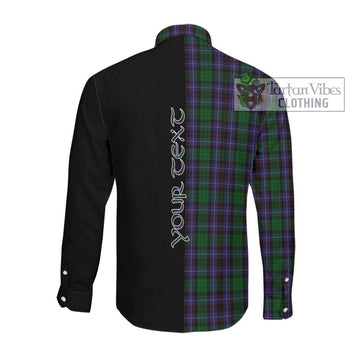 Hunter of Peebleshire Tartan Long Sleeve Button Shirt with Family Crest and Half Of Me Style