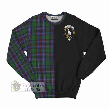 Hunter of Peebleshire Tartan Sweatshirt with Family Crest and Half Of Me Style