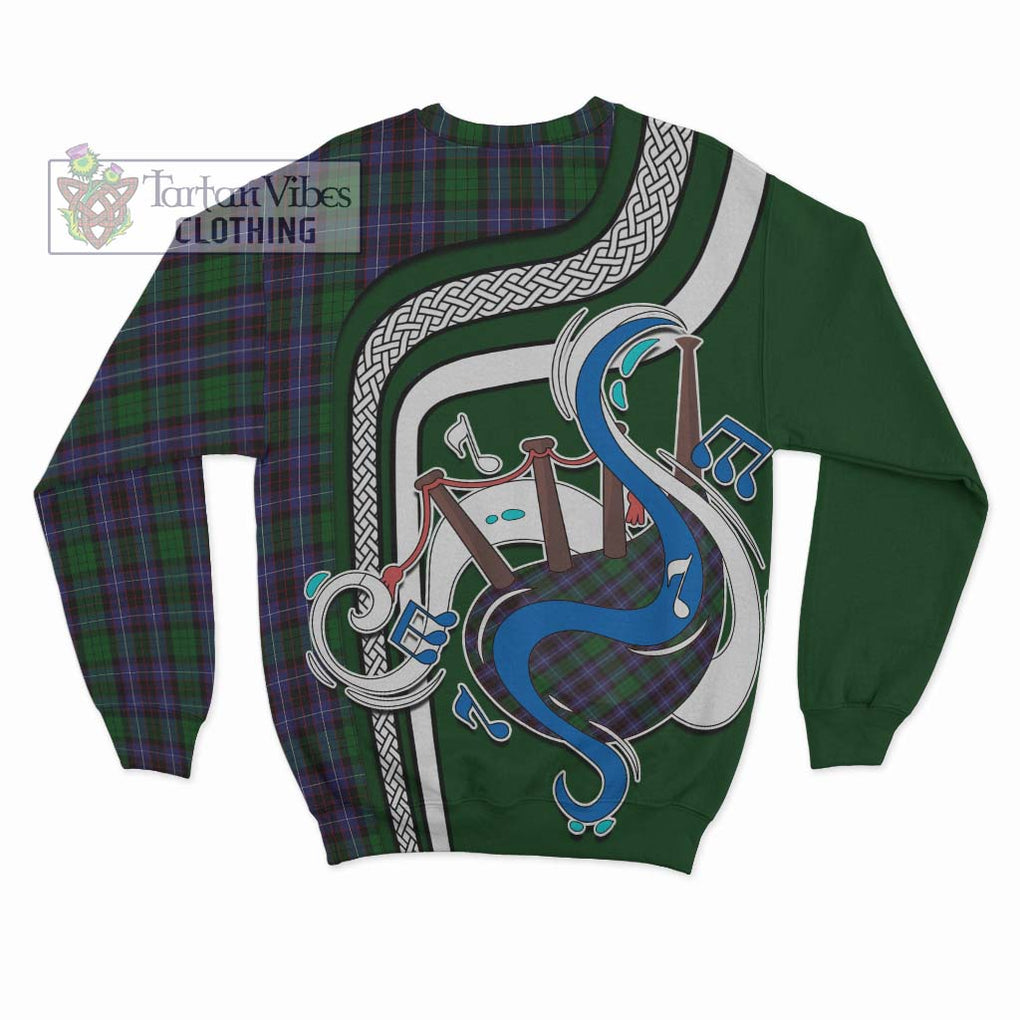 Tartan Vibes Clothing Hunter of Peebleshire Tartan Sweatshirt with Epic Bagpipe Style