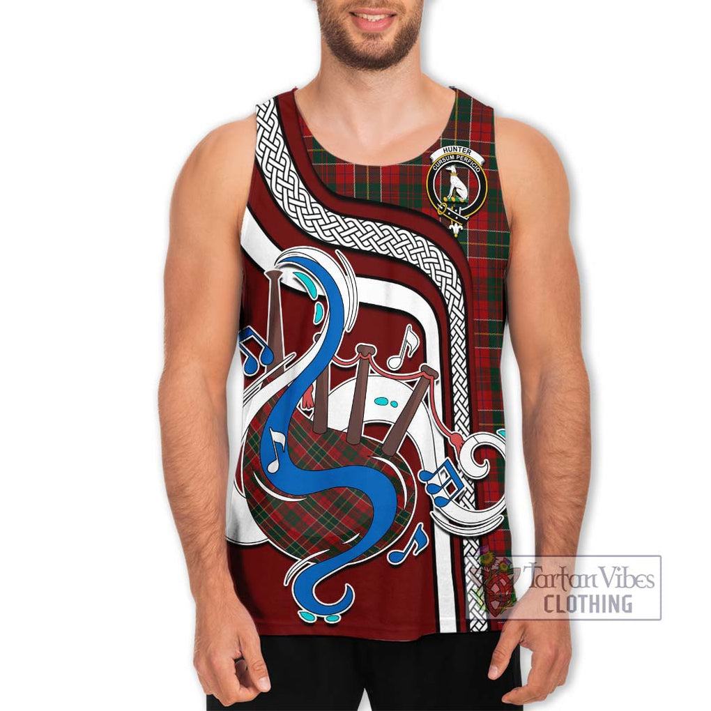 Hunter USA Tartan Men's Tank Top with Epic Bagpipe Style Men - Tartanvibesclothing Shop