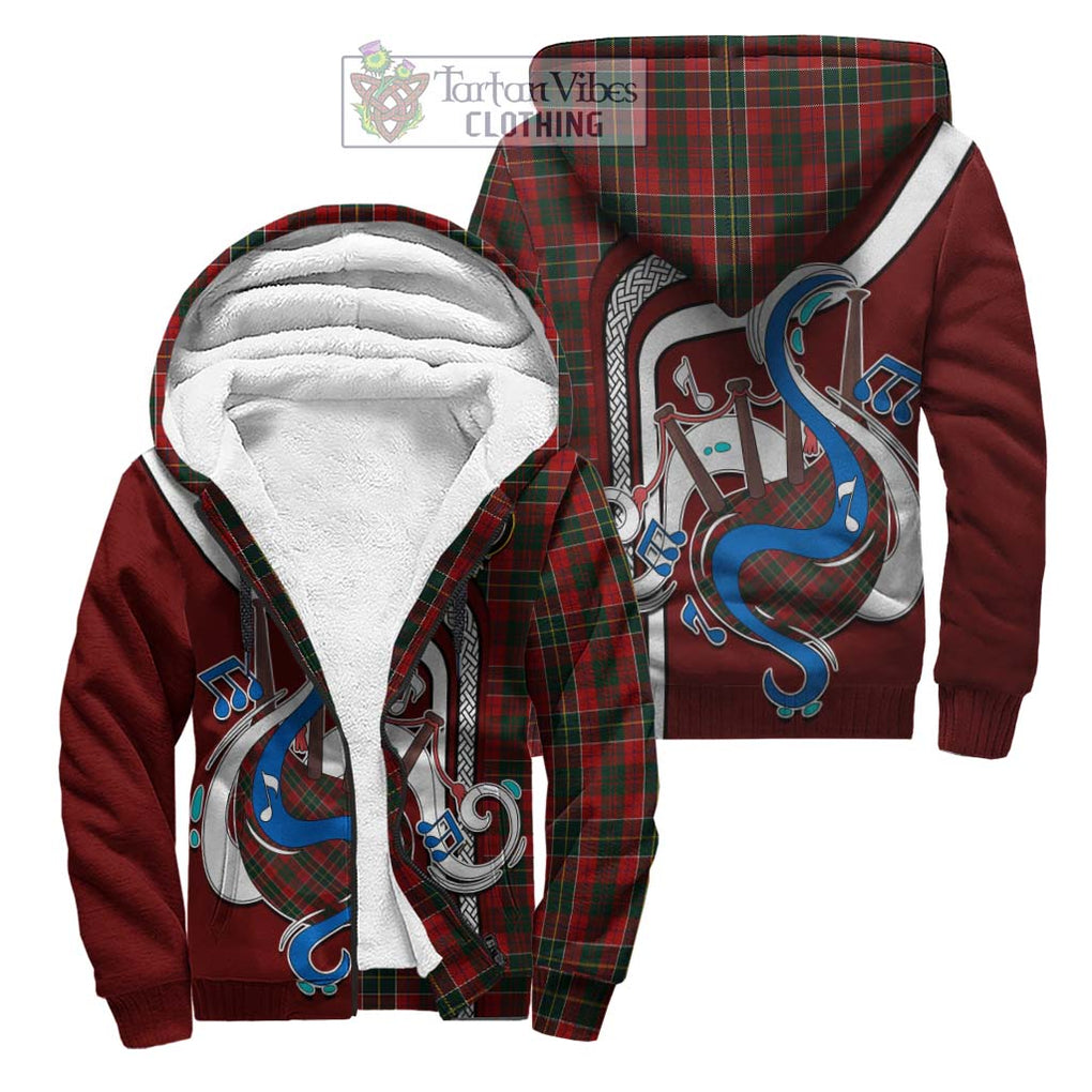 Hunter USA Tartan Sherpa Hoodie with Epic Bagpipe Style Unisex S - Tartanvibesclothing Shop