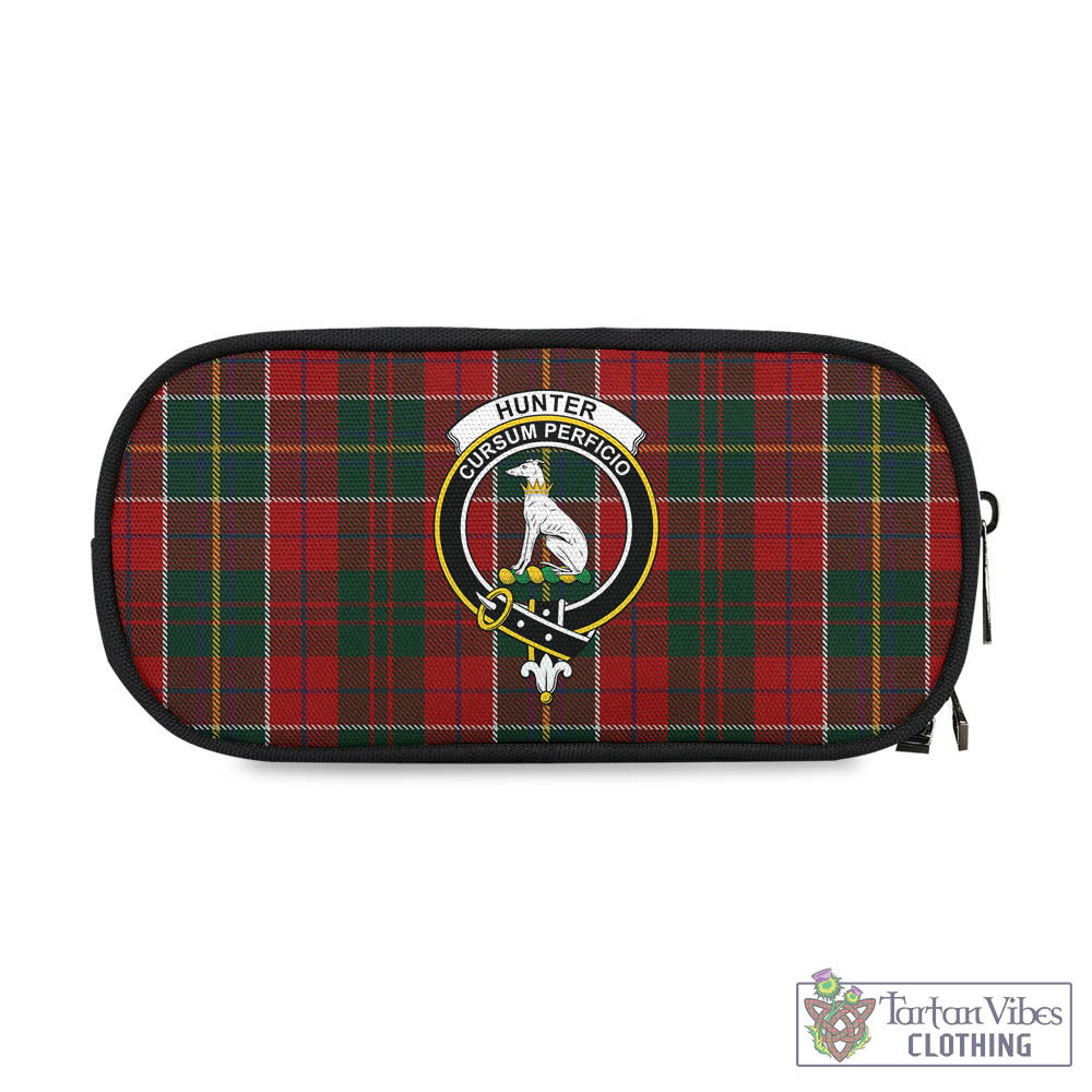 Tartan Vibes Clothing Hunter USA Tartan Pen and Pencil Case with Family Crest