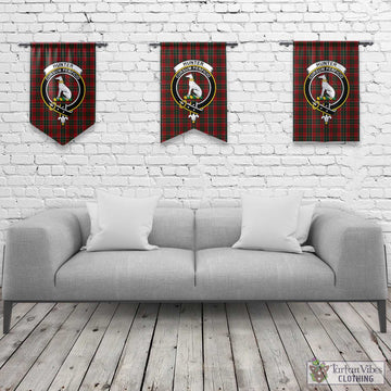 Hunter USA Tartan Gonfalon, Tartan Banner with Family Crest