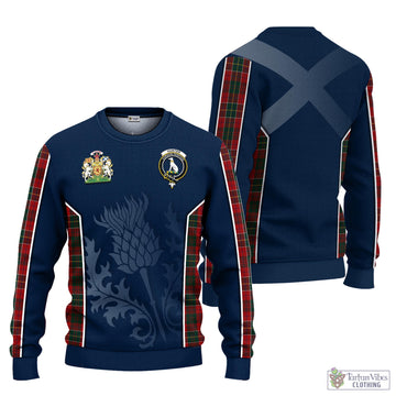 Hunter USA Tartan Knitted Sweatshirt with Family Crest and Scottish Thistle Vibes Sport Style