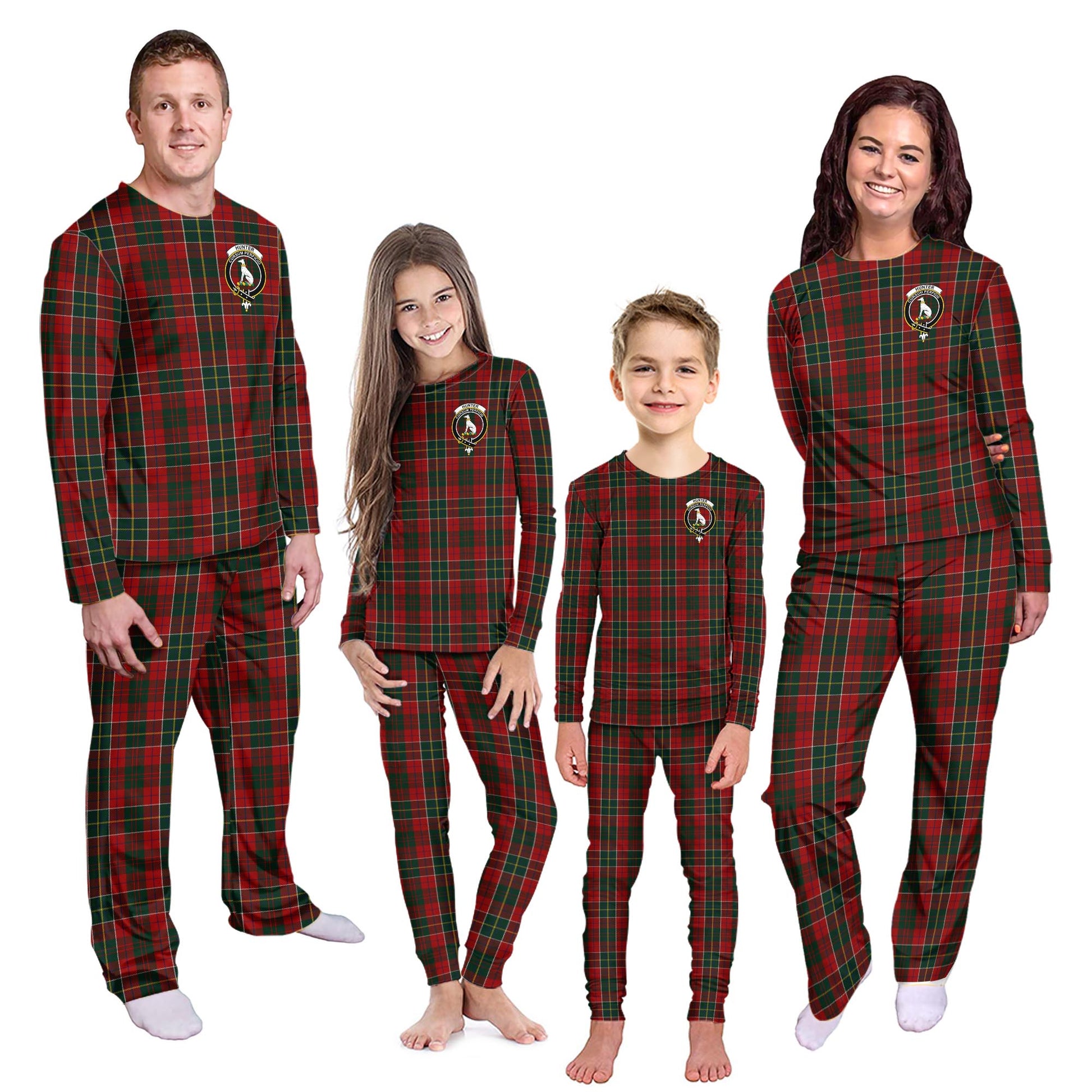 Hunter USA Tartan Pajamas Family Set with Family Crest Kid - Tartan Vibes Clothing