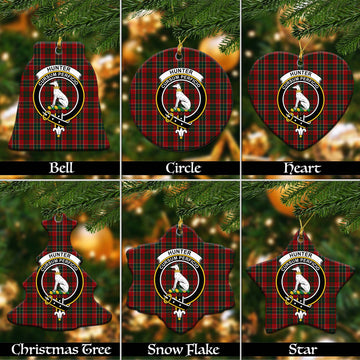 Hunter USA Tartan Christmas Ceramic Ornaments with Family Crest