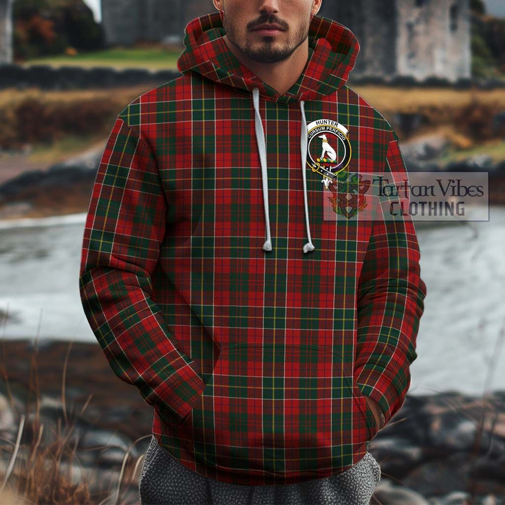 Hunter USA Tartan Cotton Hoodie with Family Crest Pullover Hoodie XS - Tartan Vibes Clothing