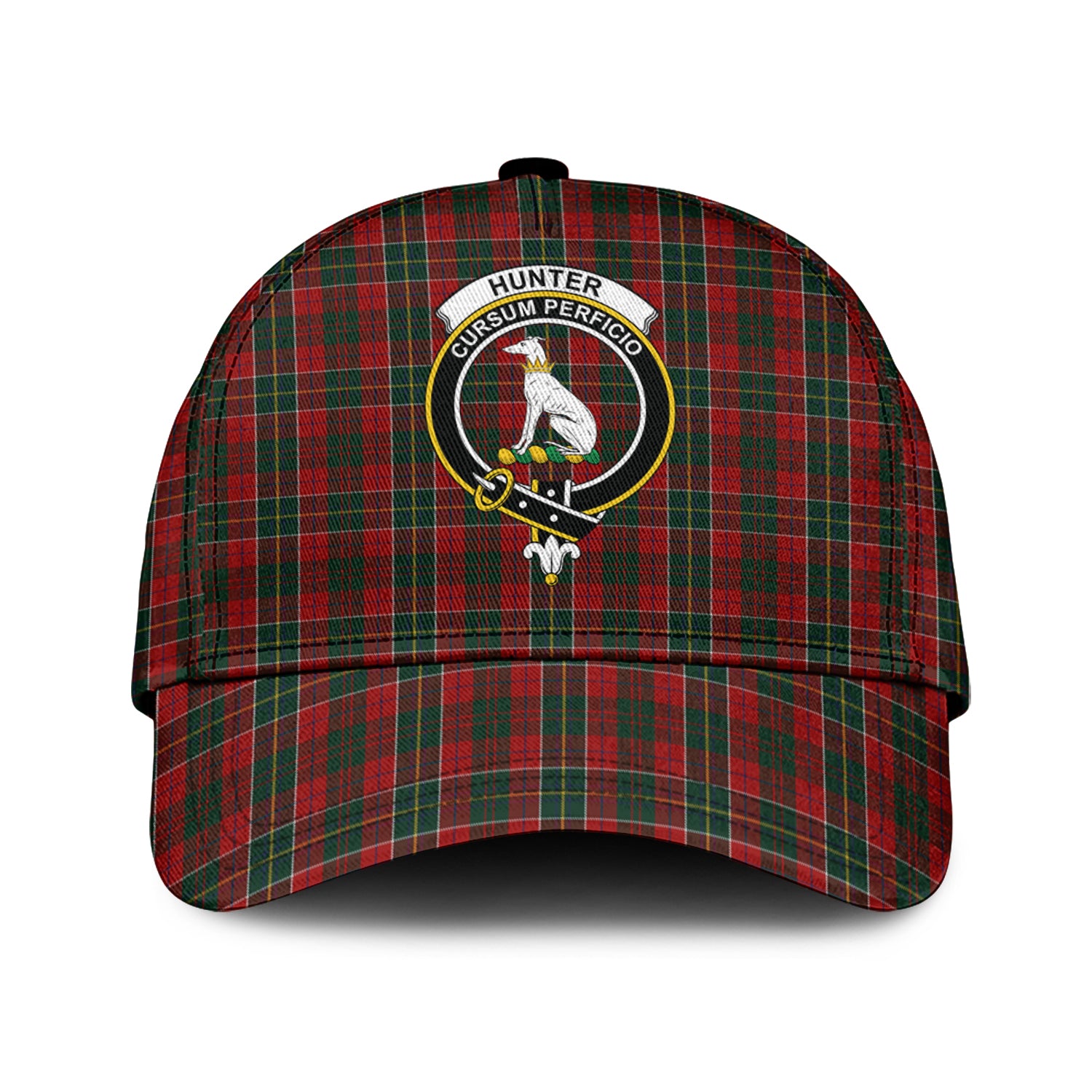 Hunter USA Tartan Classic Cap with Family Crest Classic Cap Universal Fit - Tartan Vibes Clothing