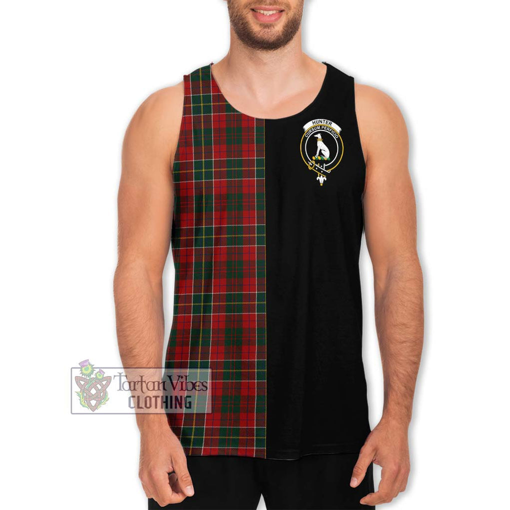 Hunter USA Tartan Men's Tank Top with Family Crest and Half Of Me Style Men - Tartanvibesclothing Shop