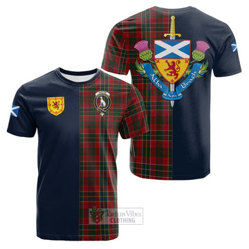 Hunter USA Tartan Cotton T-shirt Alba with Scottish Lion Royal Arm Half Style