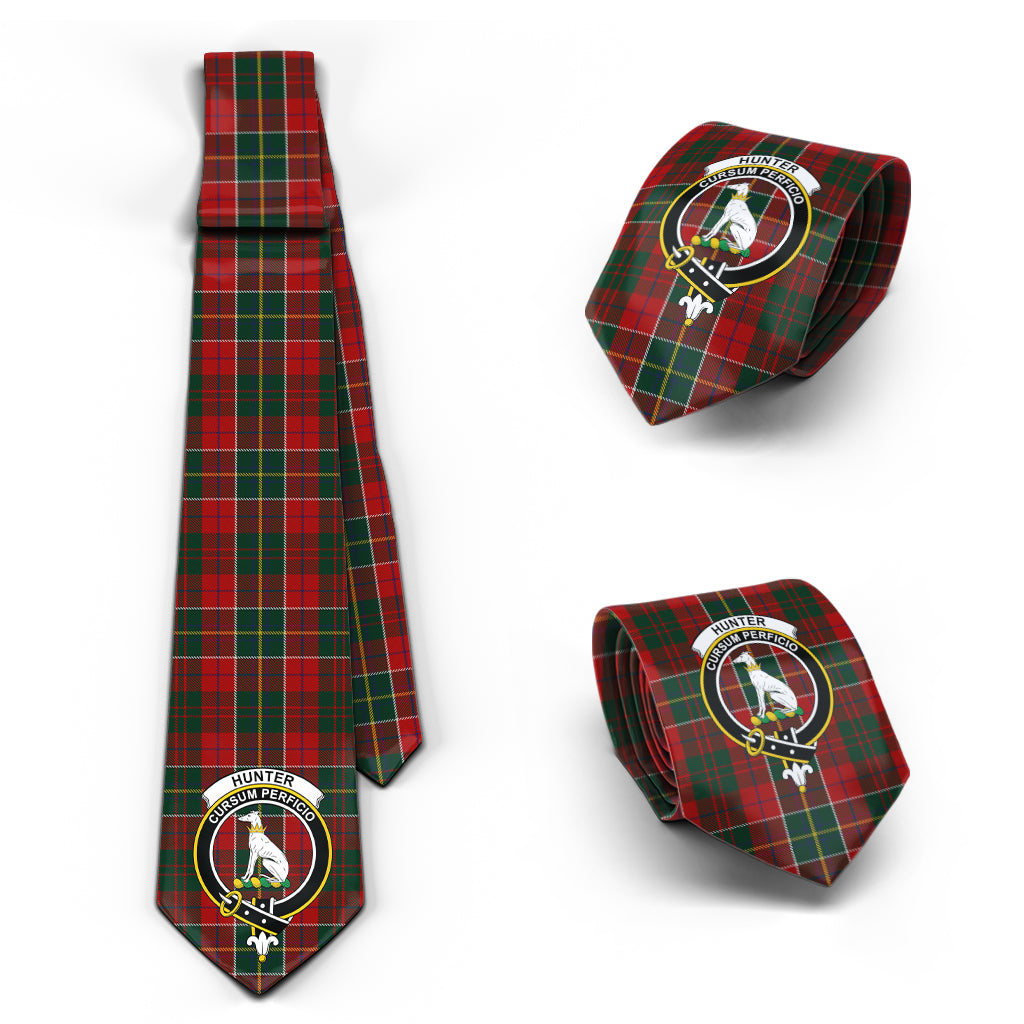 Hunter USA Tartan Classic Necktie with Family Crest Necktie One Size - Tartan Vibes Clothing