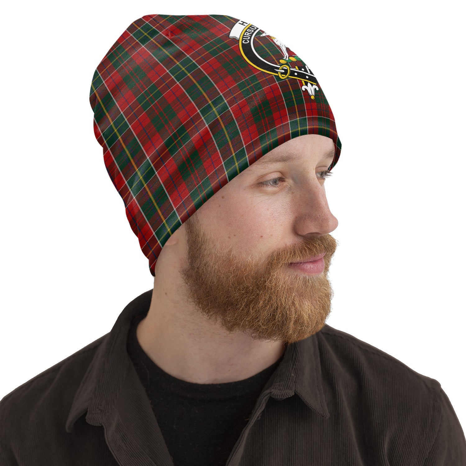 Hunter USA Tartan Beanies Hat with Family Crest One Size 10.5*10.2 inches - Tartan Vibes Clothing