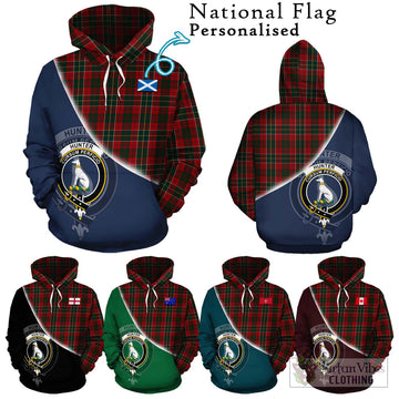 Hunter USA Tartan Hoodie with Personalised National Flag and Family Crest Half Style