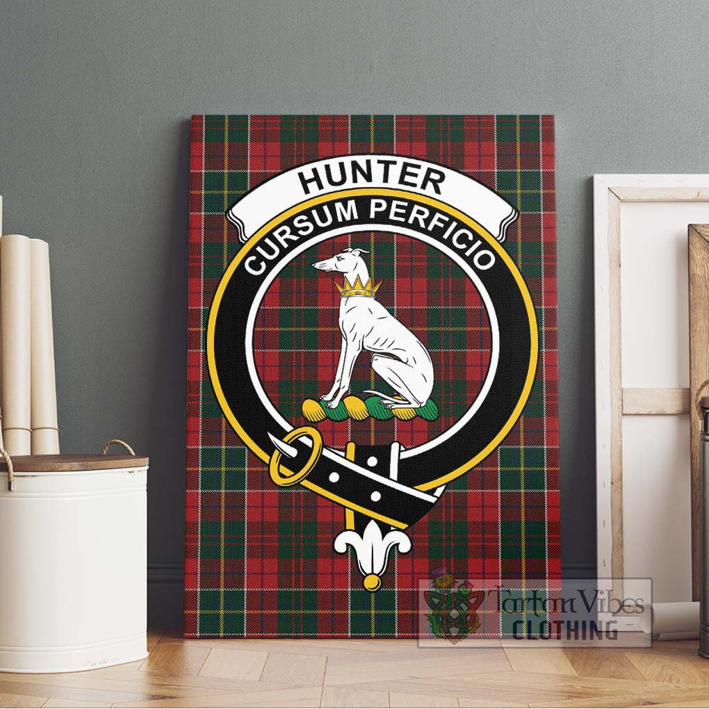 Hunter USA Tartan Canvas Print Wall Art with Family Crest Without Frame - Tartan Vibes Clothing