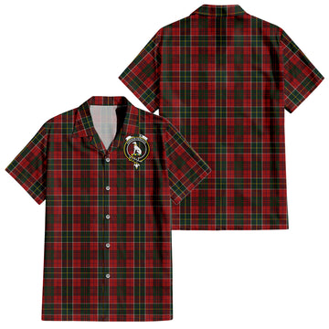 Hunter USA Tartan Short Sleeve Button Down Shirt with Family Crest