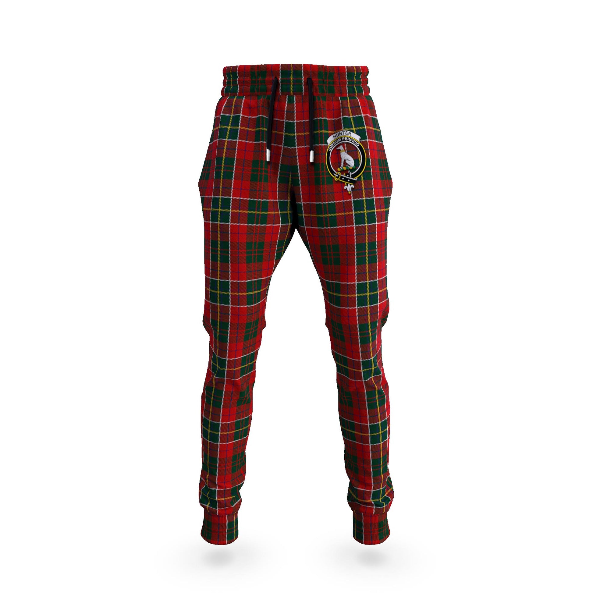 Hunter USA Tartan Joggers Pants with Family Crest - Tartanvibesclothing