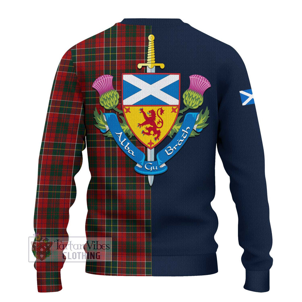 Tartan Vibes Clothing Hunter USA Tartan Knitted Sweater with Scottish Lion Royal Arm Half Style