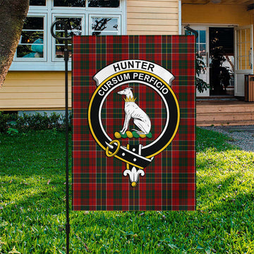 Hunter USA Tartan Flag with Family Crest