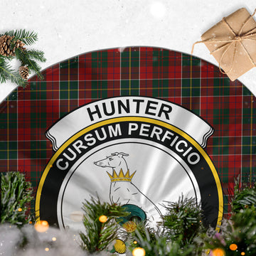 Hunter USA Tartan Christmas Tree Skirt with Family Crest