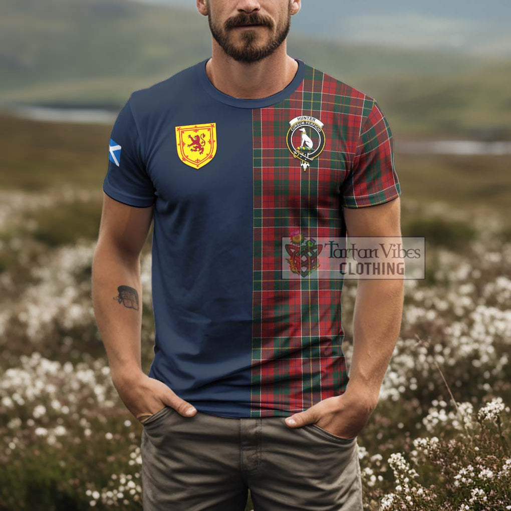 Tartan Vibes Clothing Hunter USA Tartan T-Shirt Alba with Scottish Lion Royal Arm Half Style