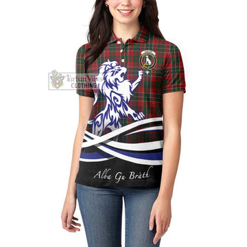 Hunter USA Tartan Women's Polo Shirt with Alba Gu Brath Regal Lion Emblem