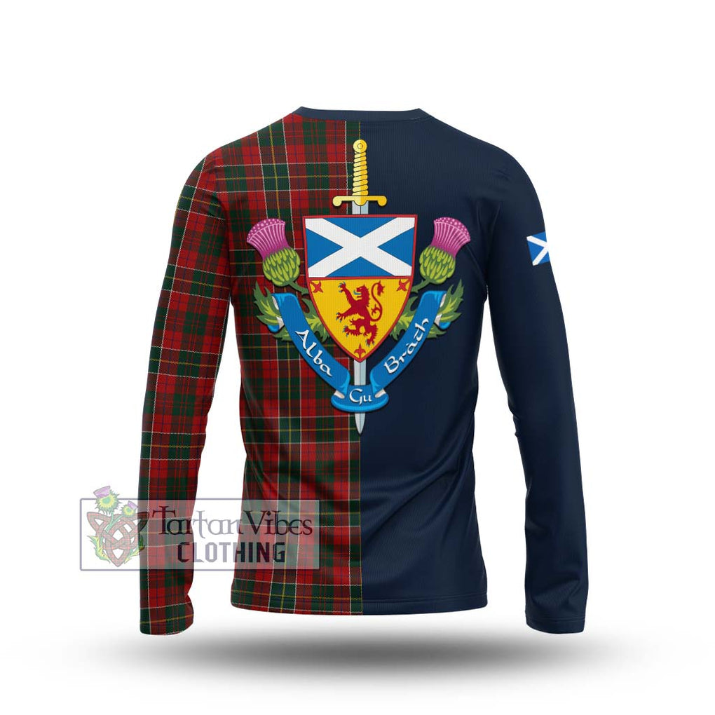 Tartan Vibes Clothing Hunter USA Tartan Long Sleeve T-Shirt with Scottish Lion Royal Arm Half Style