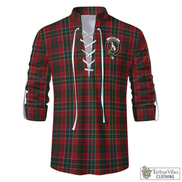 Hunter USA Tartan Men's Scottish Traditional Jacobite Ghillie Kilt Shirt with Family Crest