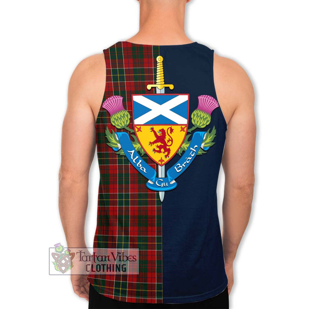 Tartan Vibes Clothing Hunter USA Tartan Men's Tank Top with Scottish Lion Royal Arm Half Style