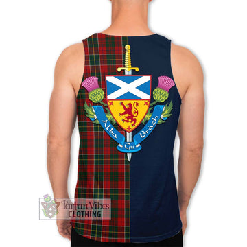 Hunter USA Tartan Men's Tank Top with Scottish Lion Royal Arm Half Style