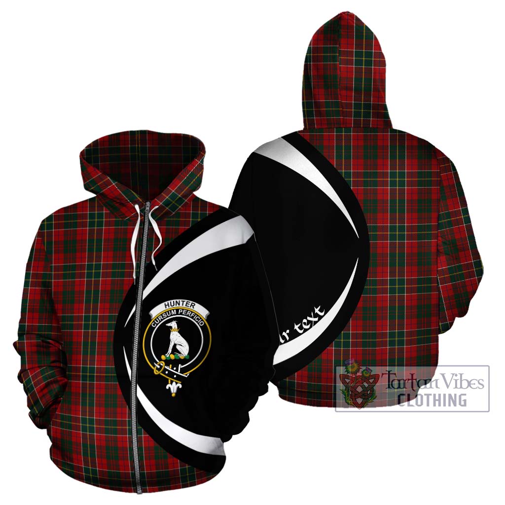 Tartan Vibes Clothing Hunter USA Tartan Hoodie with Family Crest Circle Style