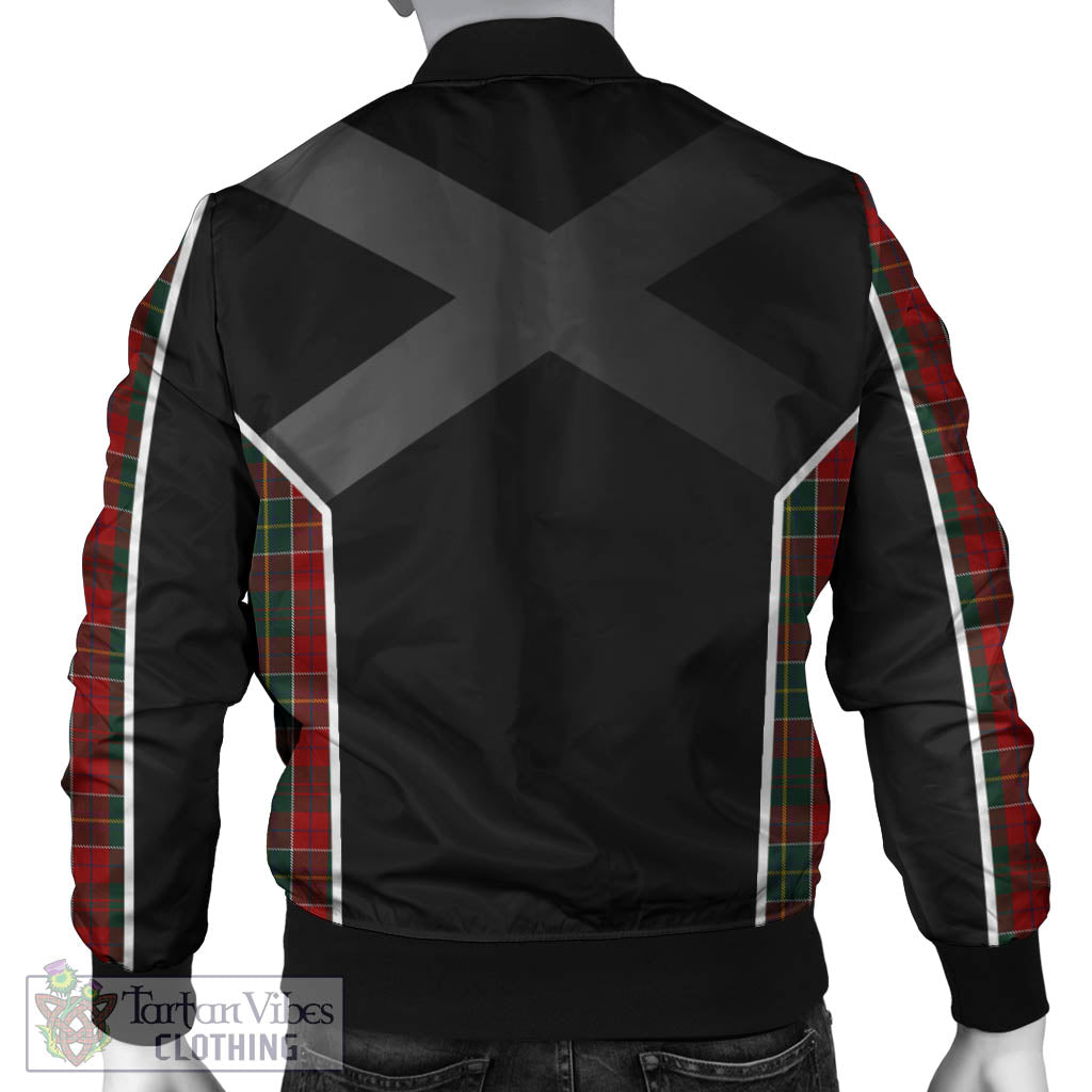 Tartan Vibes Clothing Hunter USA Tartan Bomber Jacket with Family Crest and Scottish Thistle Vibes Sport Style